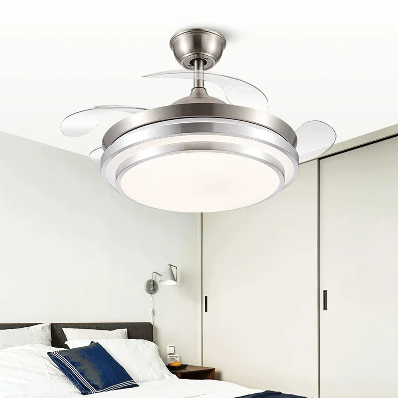 Afralia™ 42" Retractable LED Ceiling Fan, Remote Control, Modern Design