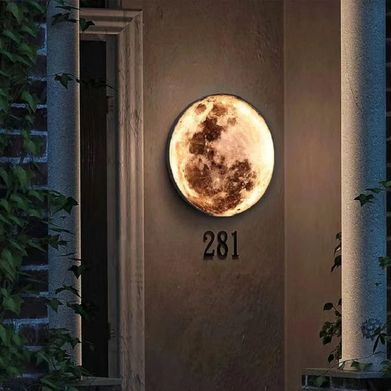 Afralia™ Moon Aluminum Wall Lamp for Outdoor Waterproof IP65 Decorative Lighting