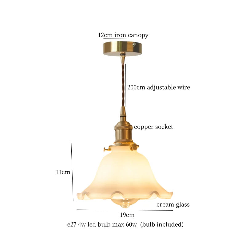 Afralia™ Glass LED Pendant Flower Lampshade for Bedroom & Living Room Decor