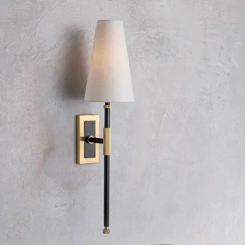 Afralia™ Copper Cloth LED Wall Lamp for Elegant Decor in Bedroom, Living Room & Corridor