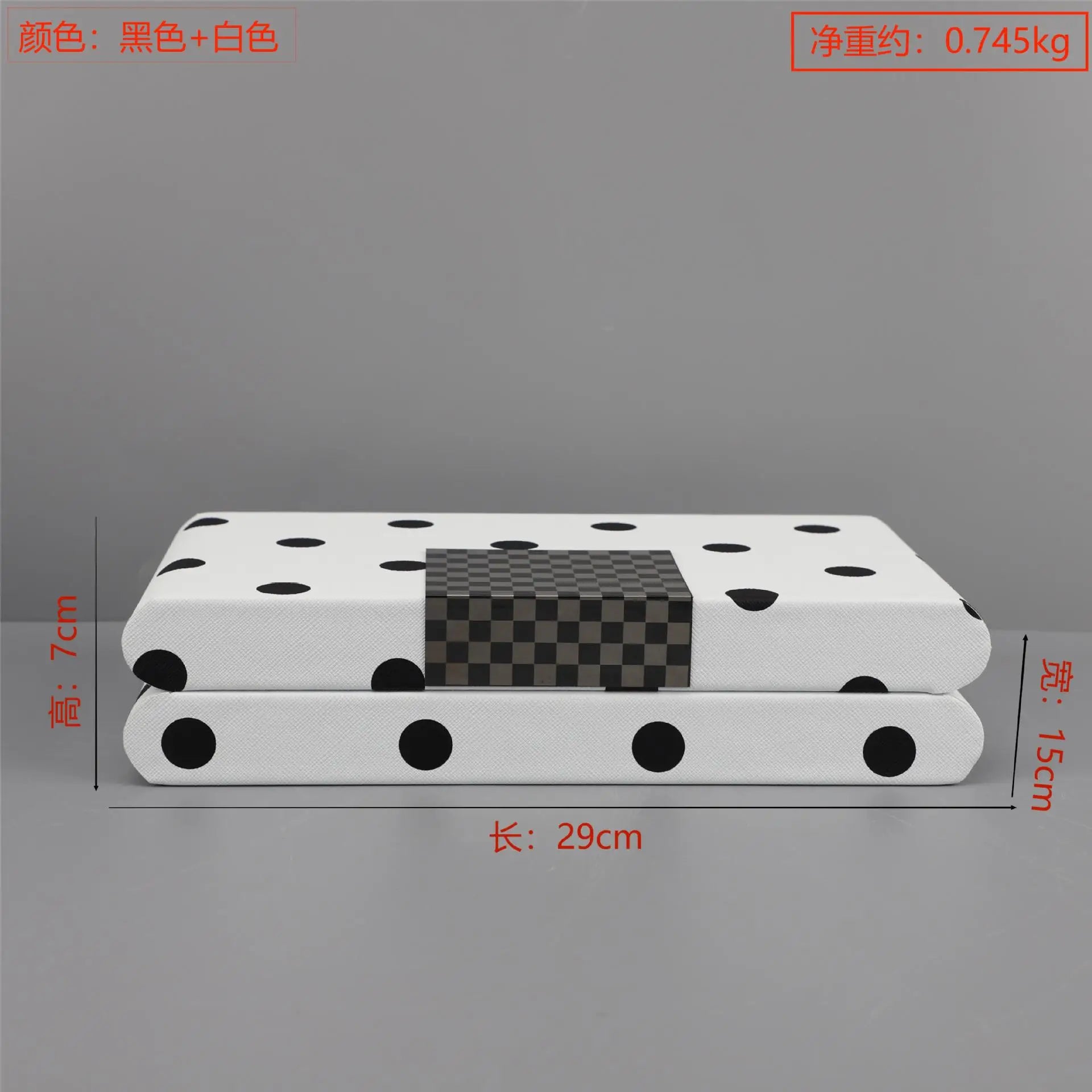 Afralia™ Black & White Polka Dot Leather Storage Box | Geometric Pattern Desktop Organizer