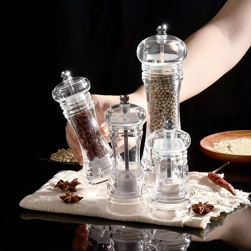 Afralia™ Acrylic Manual Pepper Grinder | Transparent Salt and Spices Mill Shaker