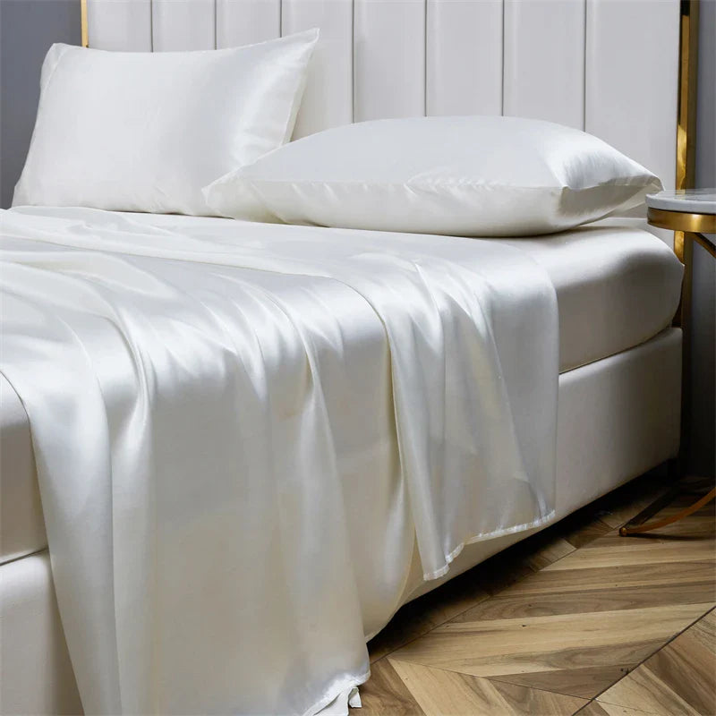 Satin Luxury Bed Sheet Set by Afralia™: Soft Silky Sheets for King/Queen Size Bed