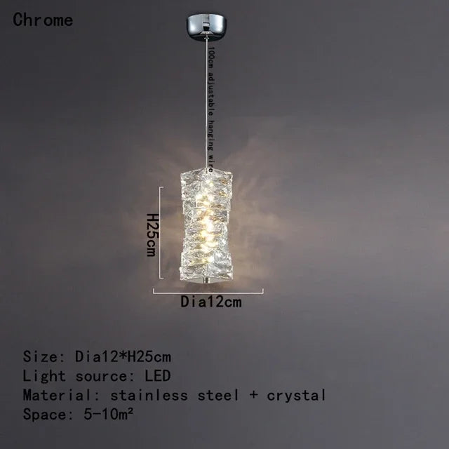 Afralia™ Crystal LED Pendant Ceiling Chandelier for Kitchen Island, Dining Room & Living Room