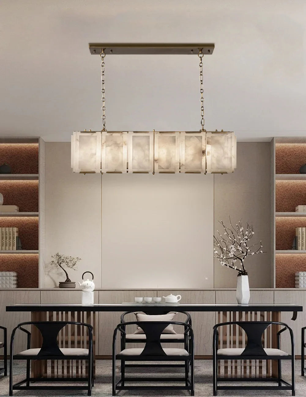 Afralia™ Marble Collection LED Ceiling Chandelier for Dining Room