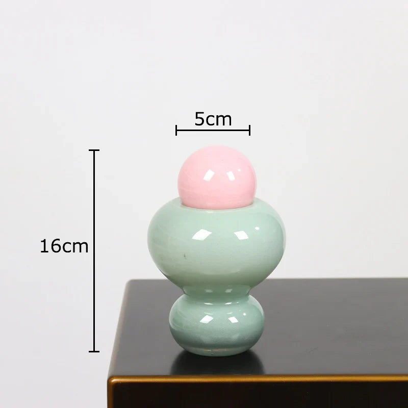 Circular Pink Glass Vase by Afralia™: Elegant Table Decor for Artificial Flowers Arrangement