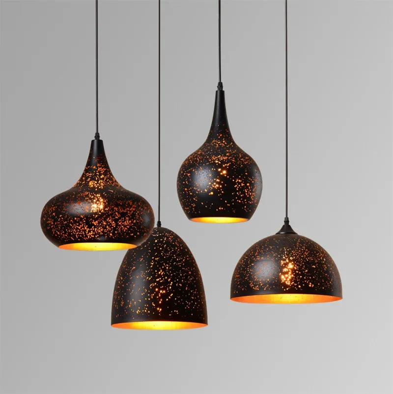 Afralia™ Etched Iron Chandelier Pendant Light Fixture for Dining and Living Room