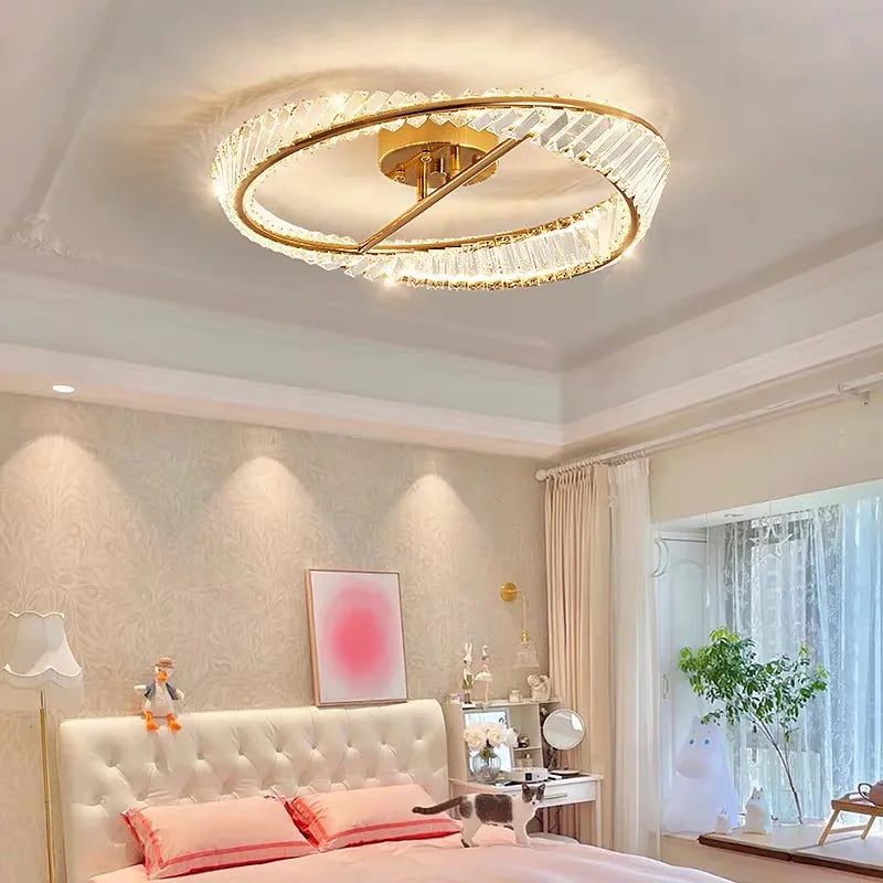 Afralia™ Crystal LED Chandelier Lamps: Modern Luxury Ceiling Lights for Bedroom & Living Room