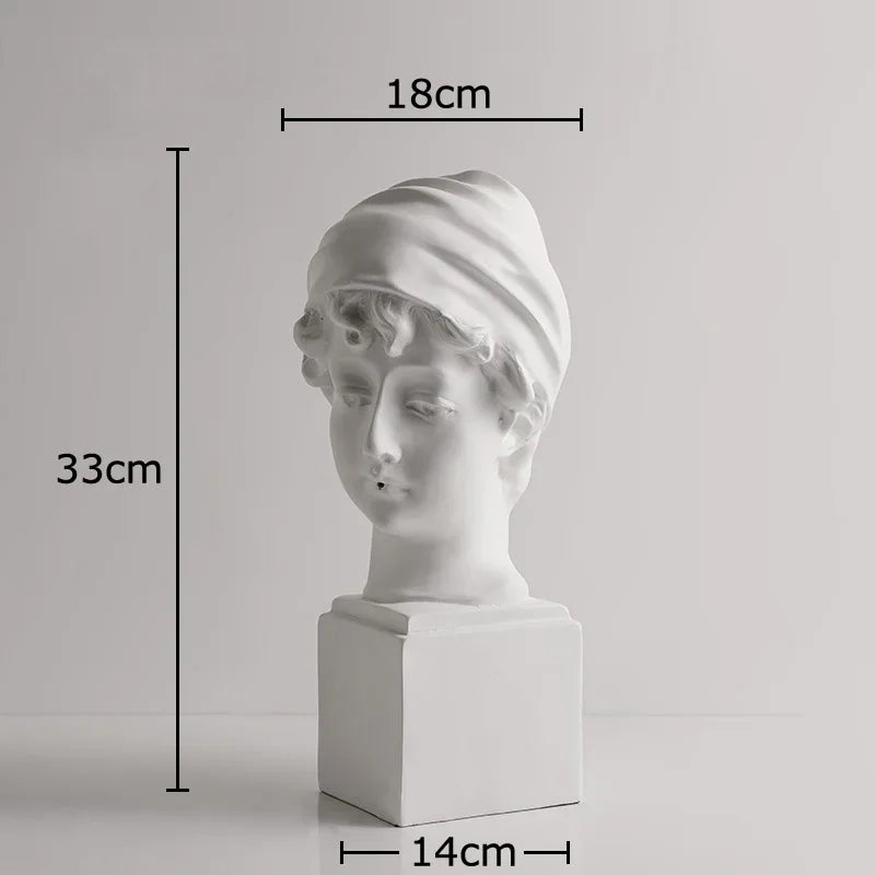 Afralia™ Resin Female Figure Sculpture Desk Ornament Room Decor White Creative Artwork