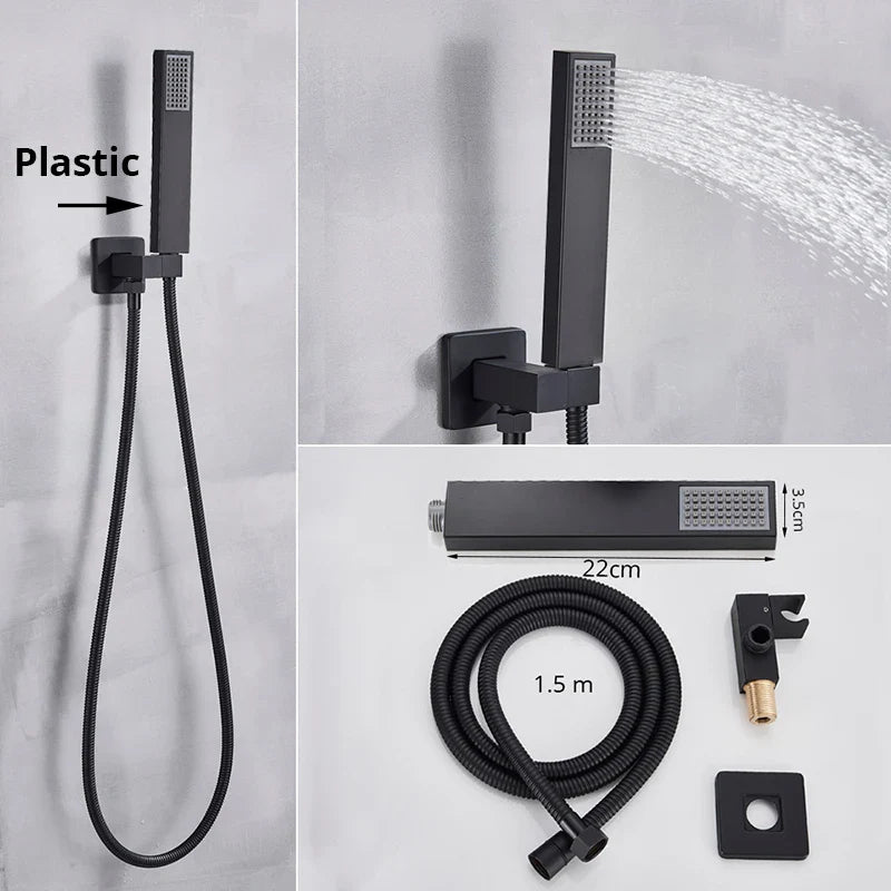 Afralia™ Handshower Head with Stainless Steel Hose - Wall Mounted Faucet Set