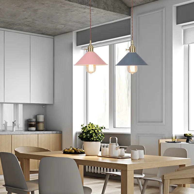 Afralia™ Yellow Iron Art LED Pendant Lights - Modern Nordic Style for Home Decor