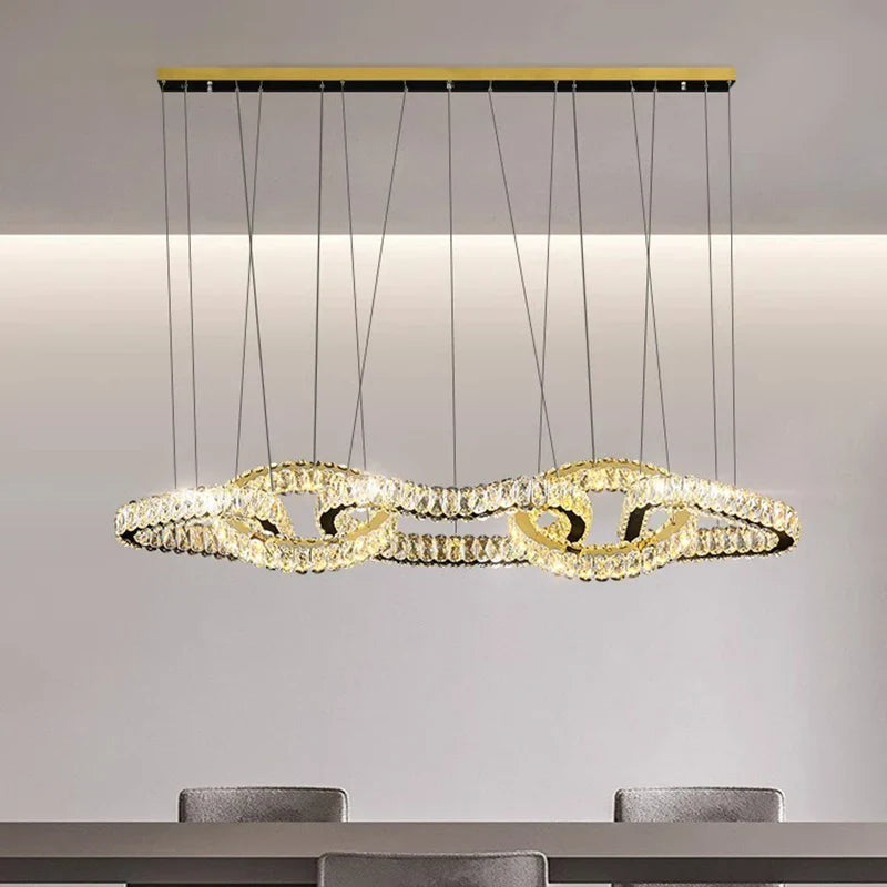 Afralia™ Crystal Chandelier: Luxury Living Room & Dining Room Pendant Light