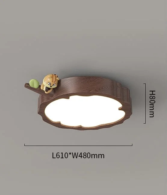 Afralia™ Modern Log Wind Room Ceiling Lamp
