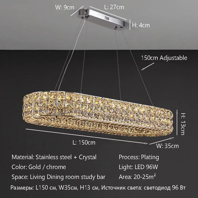 Afralia™ Crystal LED Chandelier: Dimmable Ceiling Light for Luxury Living Room Decor