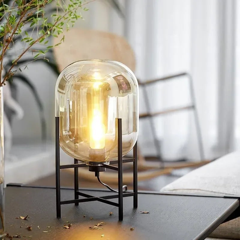 Afralia™ Oda Pulpo Glass Bubble Floor Lamp LED Iron Art Decorative Standing Light