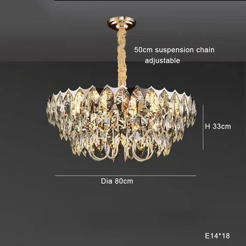 Afralia™ Nordic Crystal Chandelier Dimmable LED Pendant Lamp for Elegant Living Room Décor