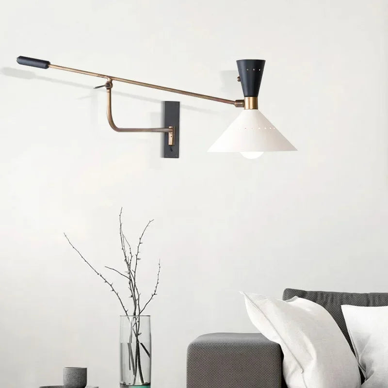 Afralia™ Nordic Long Arm Wall Light Sconce with Adjustable Study Reading Lamp