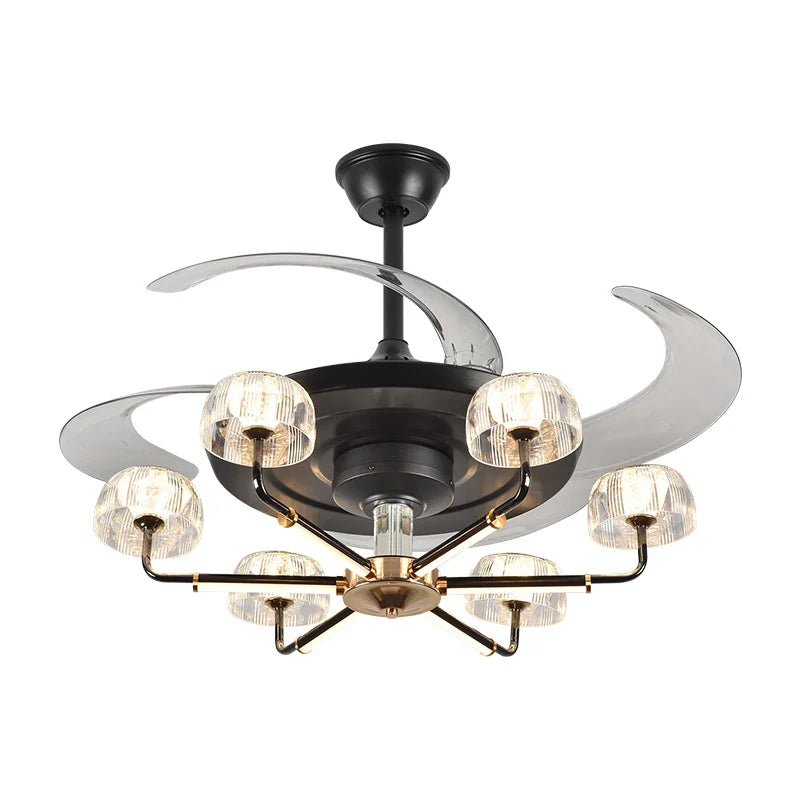 Afralia™ Chandelier Ceiling Fan with Remote Control Light Fixture