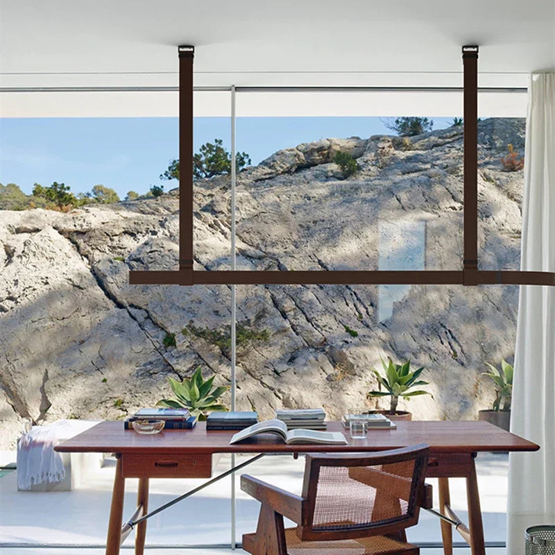 Afralia™ Leather Belt Chandelier Pendant Light for Modern Minimalist Home Decor