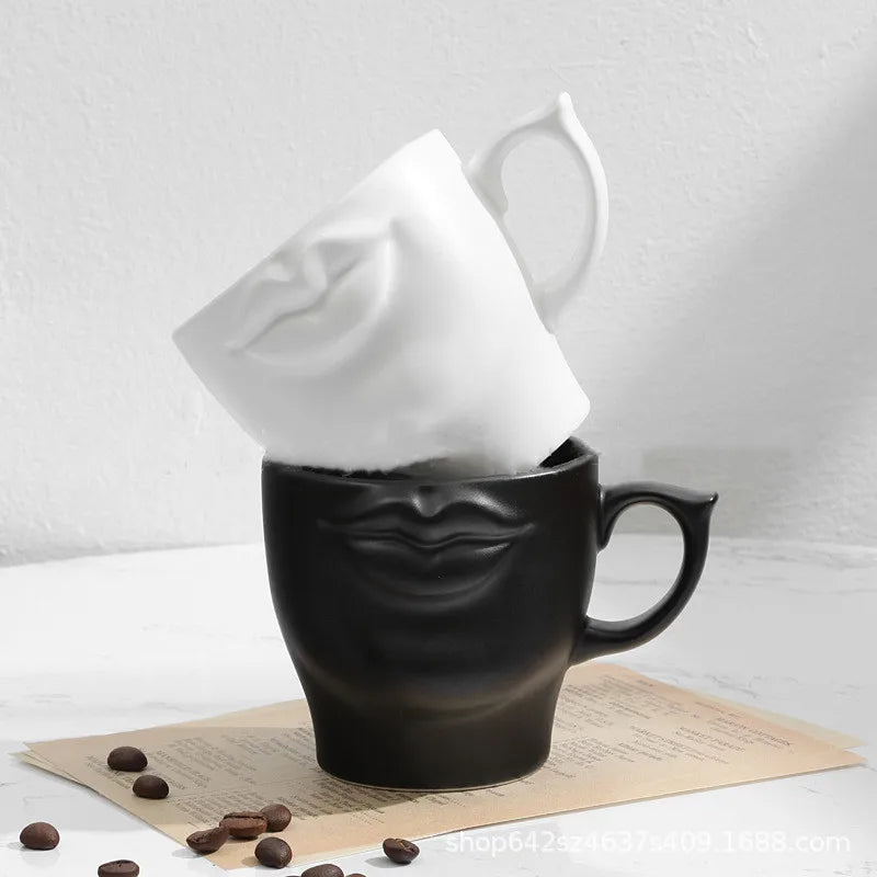 Afralia™ Ceramic Butt Cup: 250ml Creative Face Mug, Heat Resistant Tea Coffee Cup