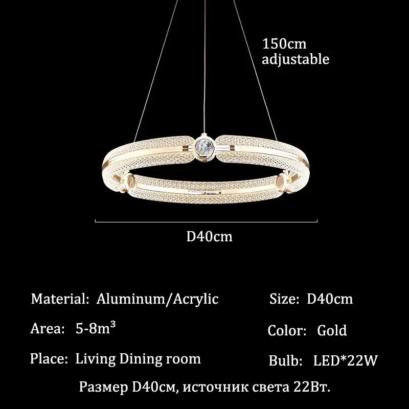 Afralia™ Modern Lustre Chandelier Ceiling Light - Luxury Pendant LED Lighting for Home Décor