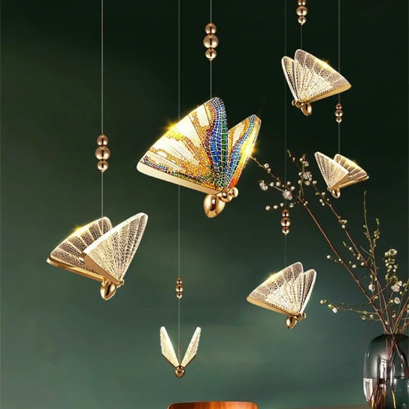 Afralia™ Crystal Butterfly Pendant Lamp for Bedroom and Kitchen Lighting