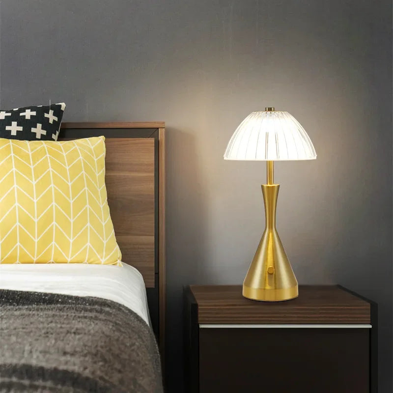 Afralia™ Metal Table Lamp with Charging, Touch Bar, and Creative Iron Decoration