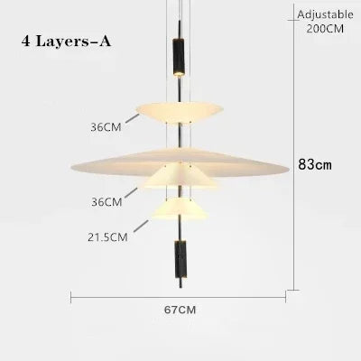 Afralia™ LED Saucer Chandelier: Modern Personality for Home Decor, Living Room, Dining Table