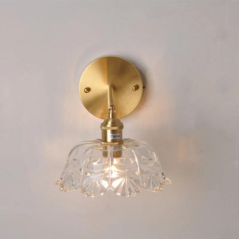 Afralia™ Clear Glass LED Wall Light with Pull Chain Switch