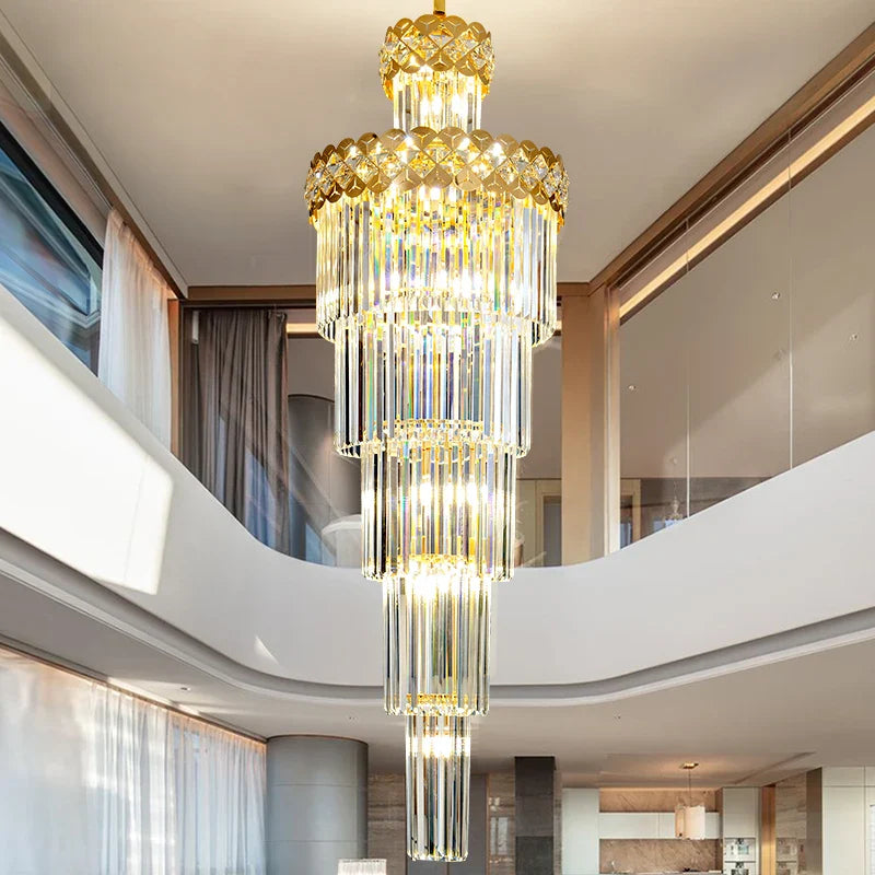 Afralia™ Light Luxury Crystal Chandelier for Elegant Villa Living Room & Hotel Lobby