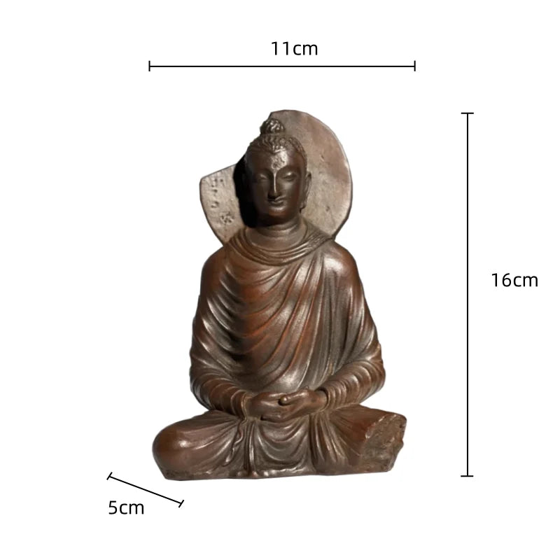 Afralia™ Ceramic Buddha Sculpture Home Decor Ornament - Retro Seated Abstract Statue