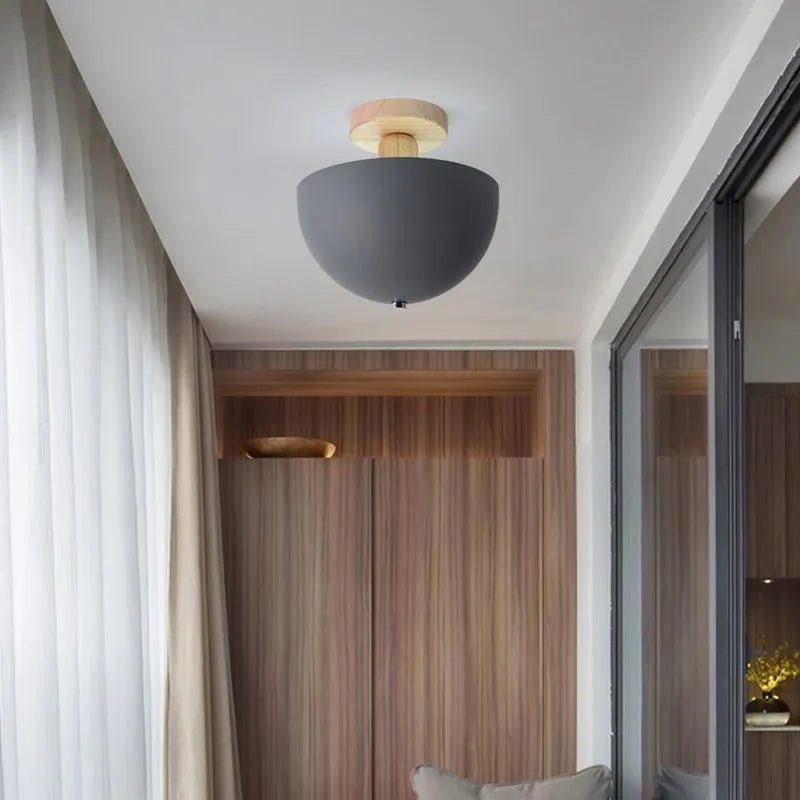 Afralia™ Modern LED Wooden Ceiling Light for Entryway, Kitchen, Corridor, Balcony