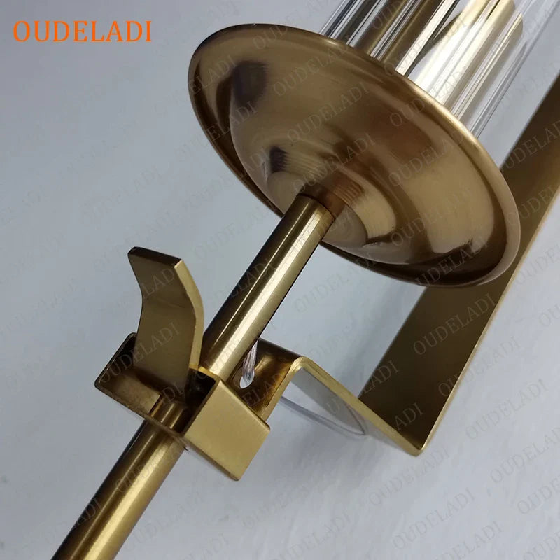 Afralia™ Retro Gold Glass Tube Wall Sconce - Nordic Vintage Lighting Fixture