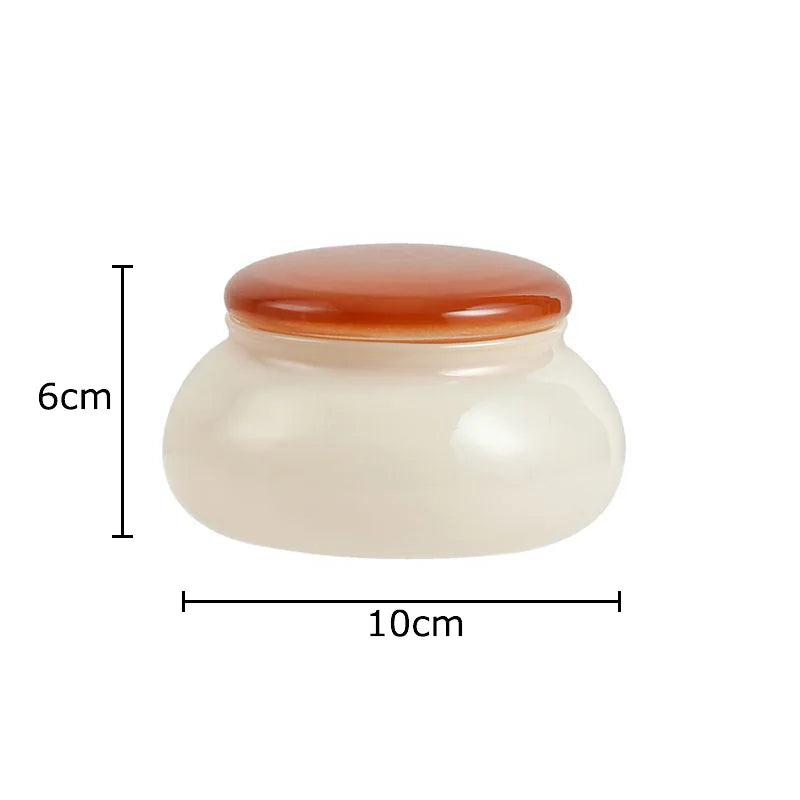 Afralia™ Glass Storage Jar with Lid Ring Jewelry Box Candy Pot Aroma Can