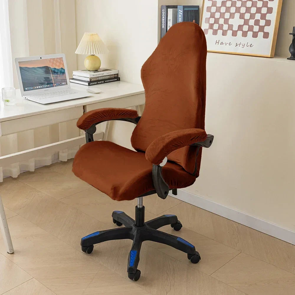 Afralia™ Tickened Velvet Chair Cover | Stretchy Gaming Seat Case for Office & Esports