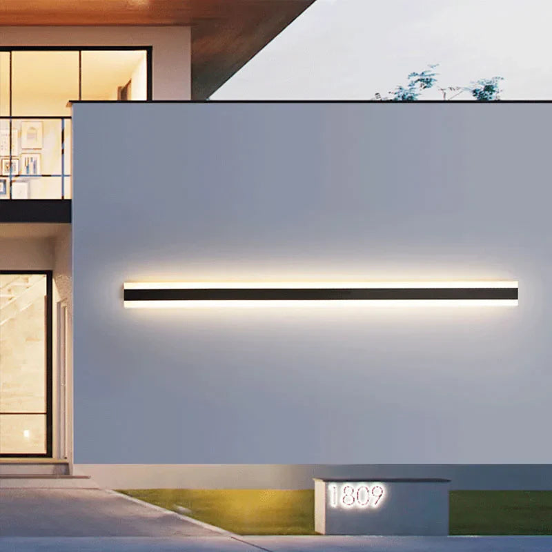 Afralia™ Outdoor LED Wall Light for Villa Courtyard, Garden, Garage - Waterproof, Long Strip