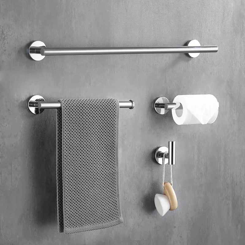 Afralia™ Brushed Gold Bathroom Accessories Set Hand Towel Bar Rack Toilet Paper Holder