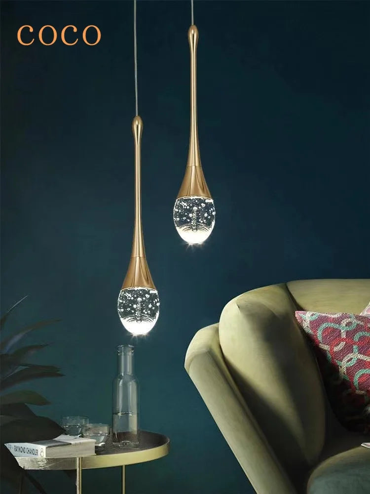 Afralia™ Modern Crystal Chandelier Bubble LED Hanging Lights for Dining Living Room Kitchen Bedroom