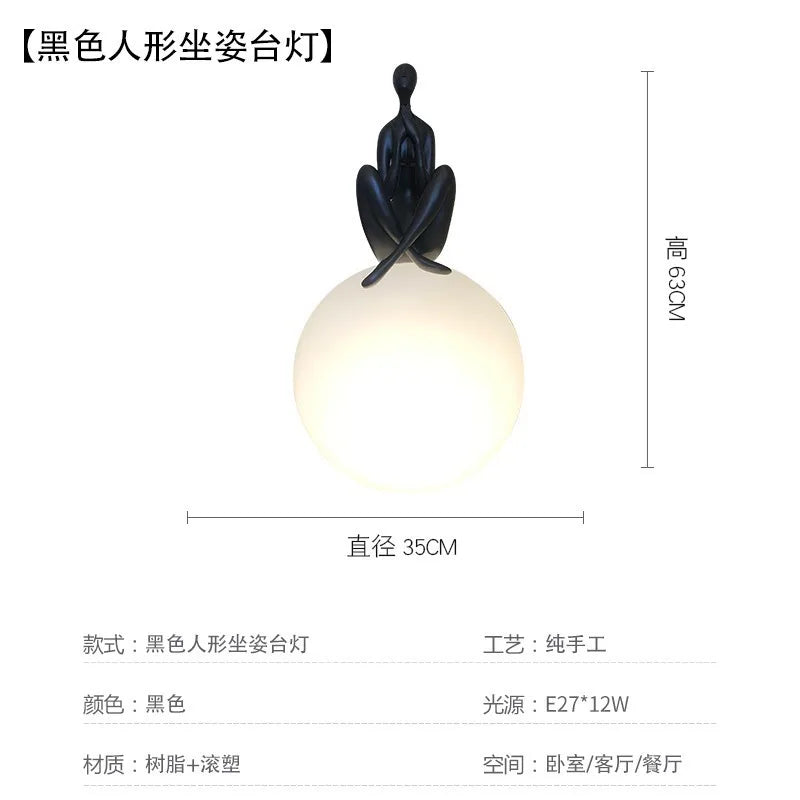 Afralia™ Ball Holding Character Resins Lamp for Living Room Bedroom