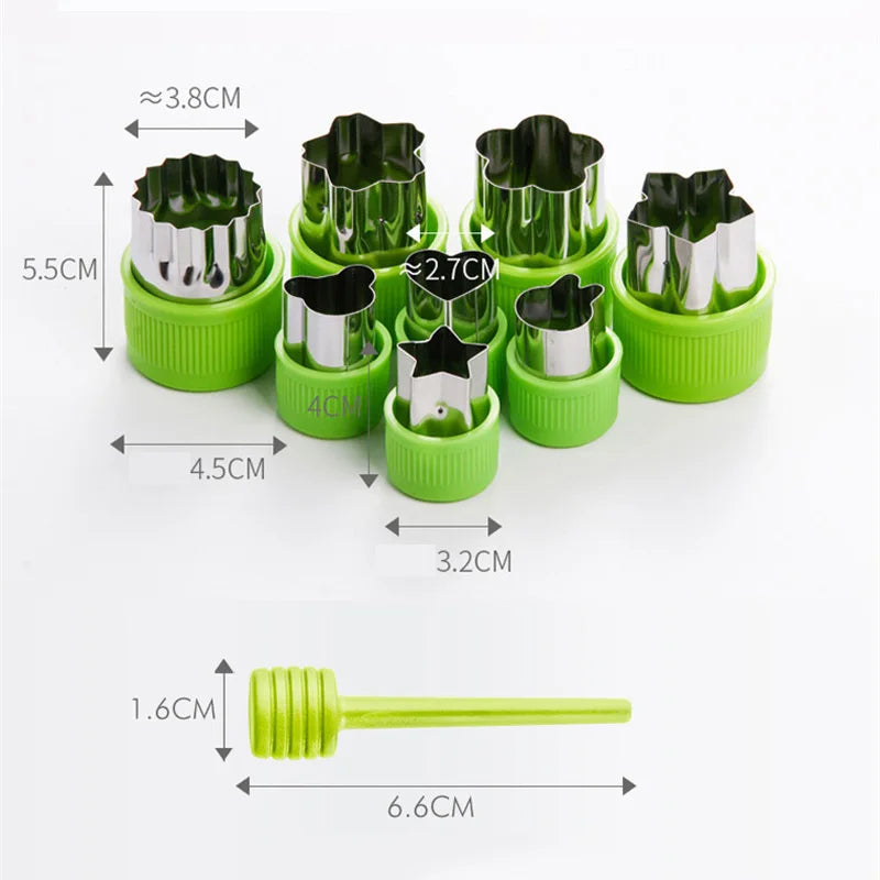 Afralia™ Stainless Steel Vegetable Cutter Set - Heart Flower Shapes Cookie Sandwiches Mold