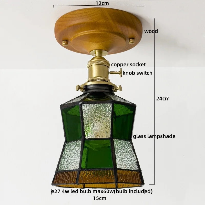 Afralia™ Glass Copper LED Ceiling Lamp Modern Style for Home Decor and Restaurant