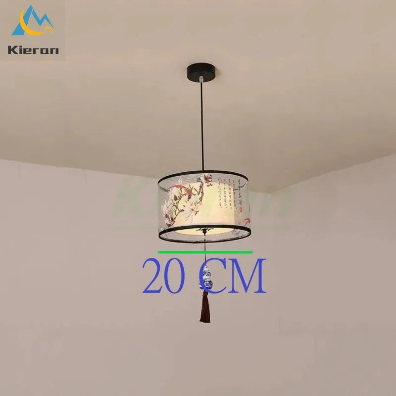 Afralia™ Modern Minimalist Fabric LED Chandelier Room Decoration Chinese Style Pendant Lamp