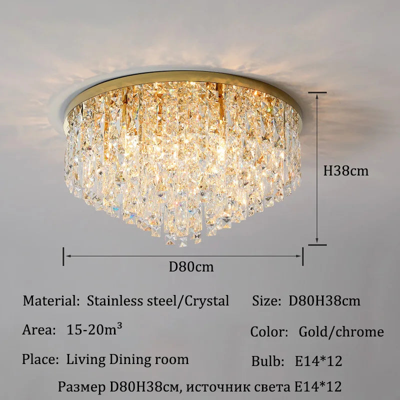 Afralia™ Crystal LED Ceiling Light: Modern Luxury Chandelier for Living Room and Bedroom