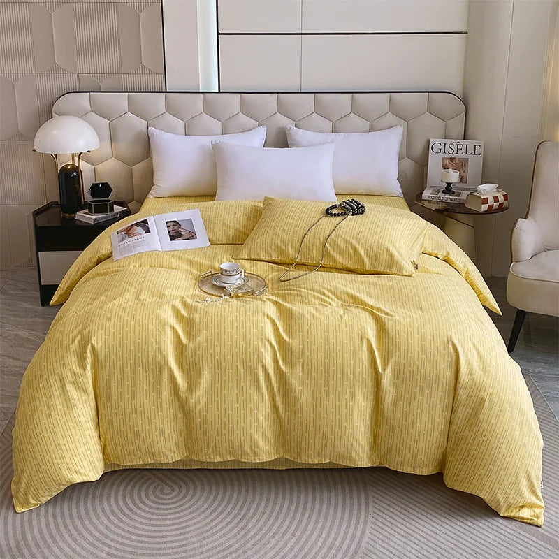 Afralia™ Striped Plaid Single Duvet Cover: Soft 100% Cotton Brushed Bedding for All Seasons