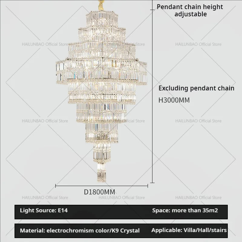 Afralia™ Crystal Chandelier for Living Room in European Duplex Villa with Post-Modern Hall Luxury
