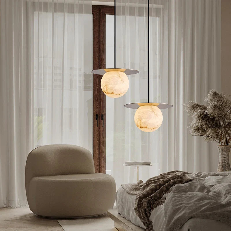 Afralia™ Marble Ball Pendant: Modern, Dimmable LED for Dining Table & Kitchen Island