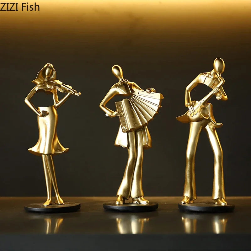 Afralia™ Accordion Musician Resin Sculpture for Aesthetic Room Decor
