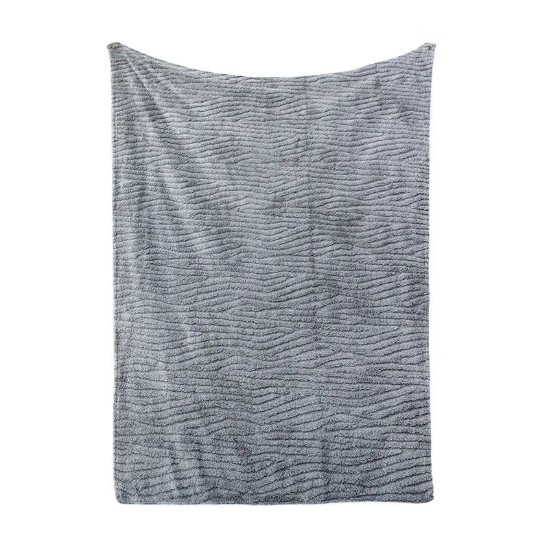 Afralia™ Solid Jacquard Coral Fleece Blanket | Multi-Purpose Sofa Throw Blanket