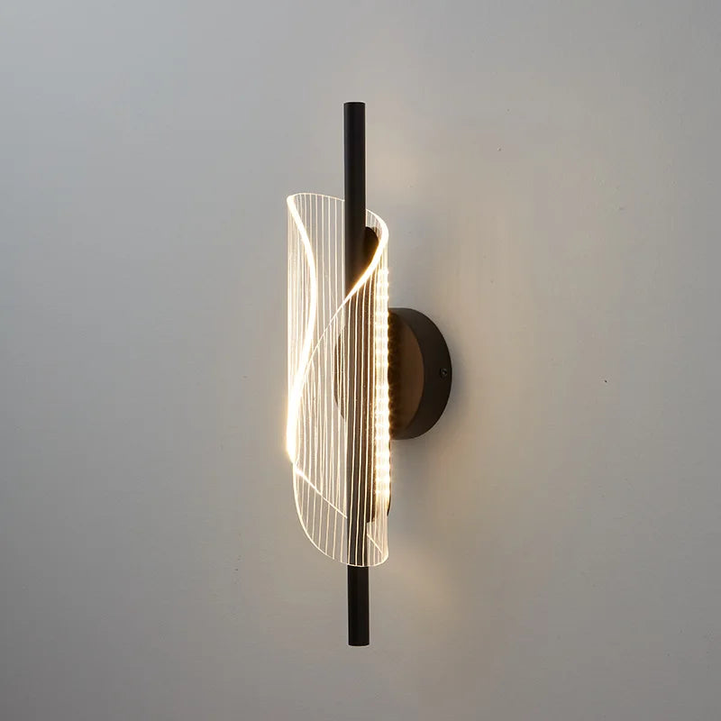 Afralia™ Gold Black LED Wall Sconce Light for Bedroom Living room Aisle Corridor