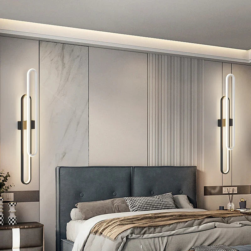 Afralia™ LED Wall Lights for TV Background Bedroom Sconce - Nordic Style Indoor Lighting